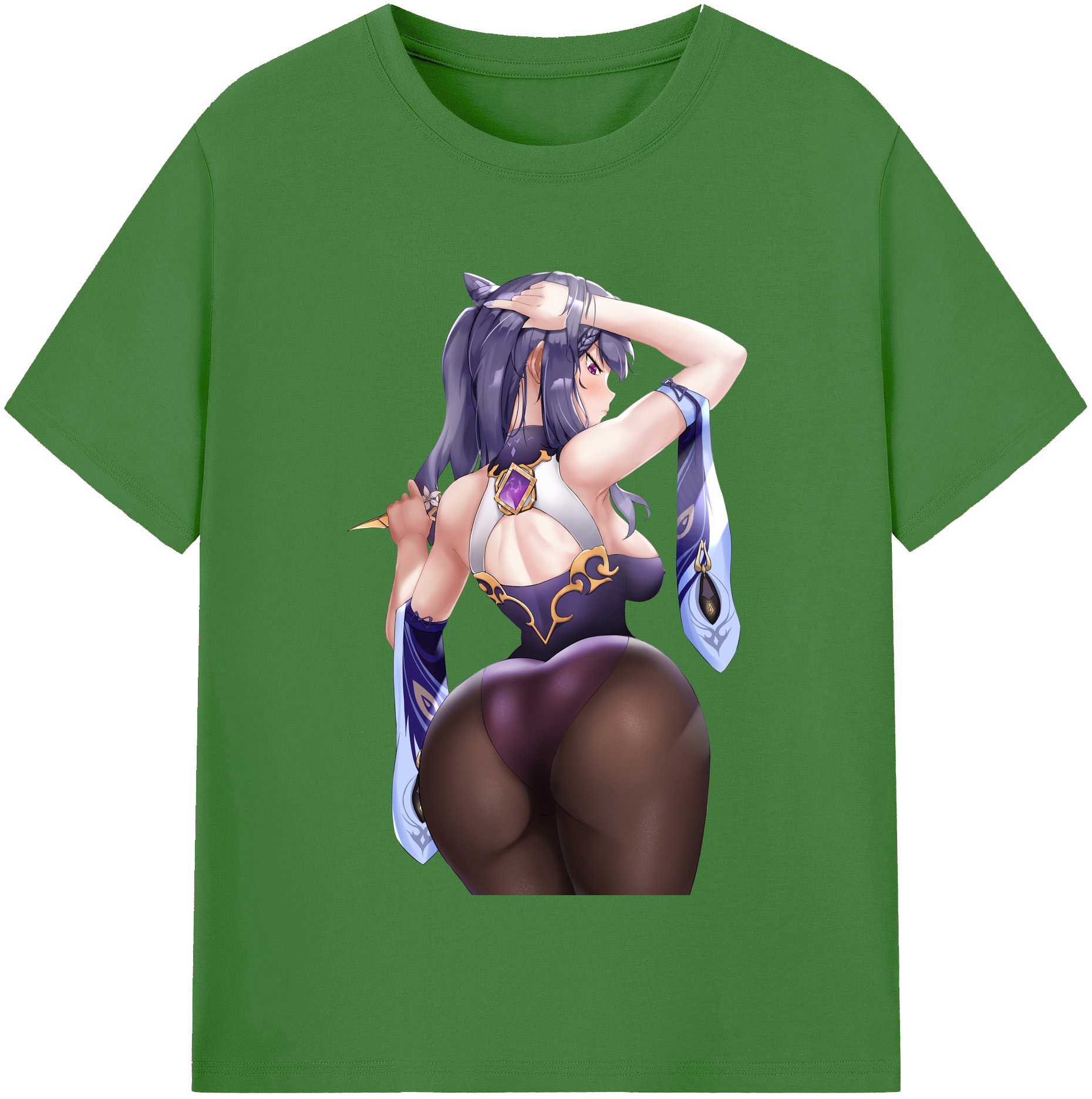 げんし神 刻晴 こくせい genshin Kokusei レディースカジュアルプリントTシャツ（綿100％）